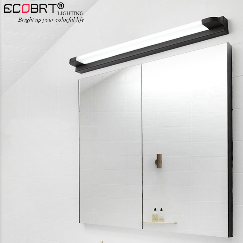 ECOBRT 모던 거울 조명 led 욕실 화장대 벽 램프 메이크업 화장대 거울 캐비닛 램프 블랙/화이트 색상